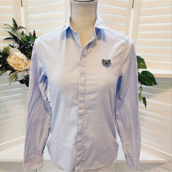 KENZO PARIS LIGHT BLUE BUTTON DOWN SIZE 34 (2) - Picture 1 of 9